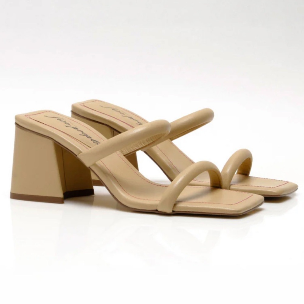 FREE PEOPLE - PARKER DOUBLE STRAP HEELS BEIGE
